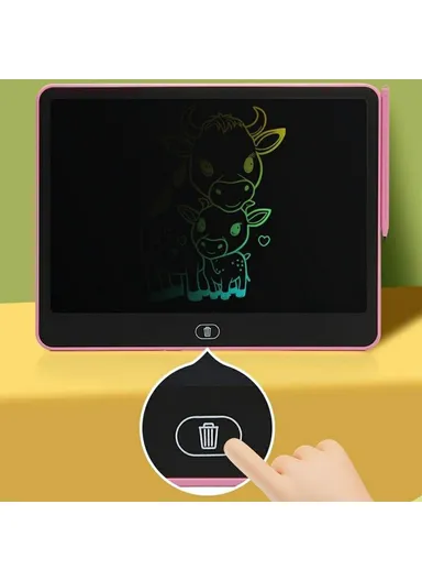 13-inch Horizontal LCD Handwriting Board Kids Color Drawing Writing Graffiti Memo Pad H13 - Black