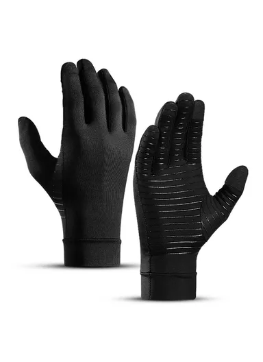 1Pair Full Finger Compression Gloves Arthritis Protector for Women &amp; Men Relieve Pain Gloves with Touchscreen Tips for Swelling Rheumatoid A0047 - S