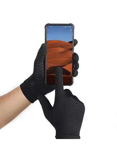 1Pair Full Finger Compression Gloves Arthritis Protector for Women &amp; Men Relieve Pain Gloves with Touchscreen Tips for Swelling Rheumatoid A0047 - S