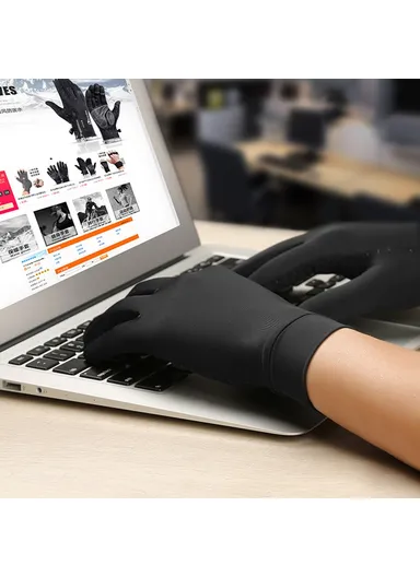 1Pair Full Finger Compression Gloves Arthritis Protector for Women &amp; Men Relieve Pain Gloves with Touchscreen Tips for Swelling Rheumatoid A0047 - S