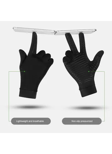 1Pair Full Finger Compression Gloves Arthritis Protector for Women &amp; Men Relieve Pain Gloves with Touchscreen Tips for Swelling Rheumatoid A0047 - S