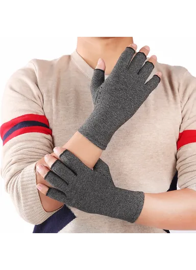 1Pair Arthritis Gloves for Women &amp; Men Relieve Pain Compression Gloves with Non-slip Grips for Swelling Rheumatoid A0046 - L
