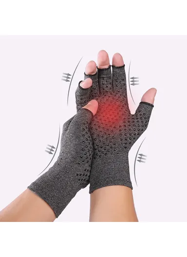 1Pair Arthritis Gloves for Women &amp; Men Relieve Pain Compression Gloves with Non-slip Grips for Swelling Rheumatoid A0046 - L