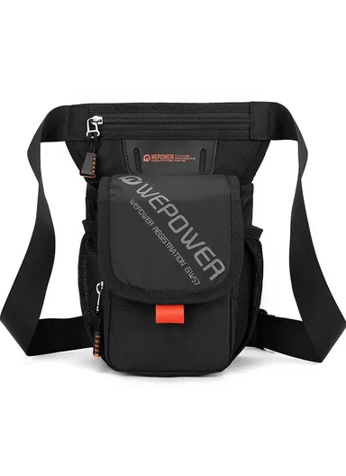 Outdoor Sports Men Waist Pack Crossbody Bag Nylon Cycling Leg Bag 2305 - Black