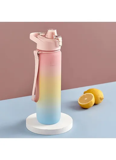 Summer Outdoor Sports PC Water Bottle 1000ml Large Capacity Portable Space Cup - Sky Blue