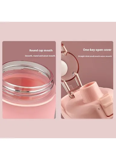 Summer Outdoor Sports PC Water Bottle 1000ml Large Capacity Portable Space Cup - Sky Blue