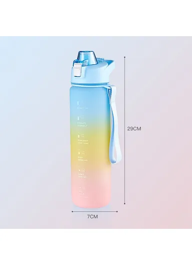 Summer Outdoor Sports PC Water Bottle 1000ml Large Capacity Portable Space Cup - Sky Blue