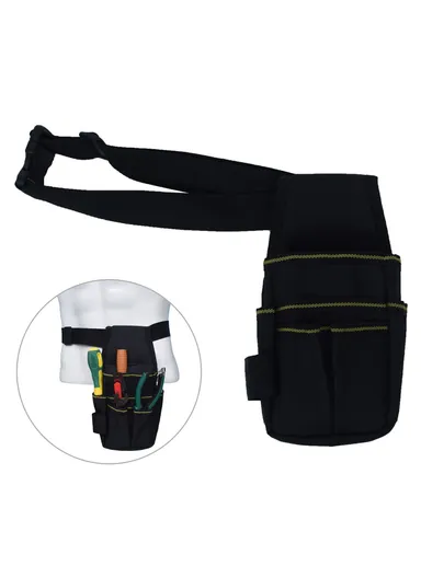 Tool Belt Pouch 600D Oxford Fabric with Waist Strap Multipurpose Repair Tool Organizer Bag (L25.5 x W12.5 x H3) cm