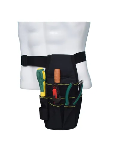 Tool Belt Pouch 600D Oxford Fabric with Waist Strap Multipurpose Repair Tool Organizer Bag (L25.5 x W12.5 x H3) cm