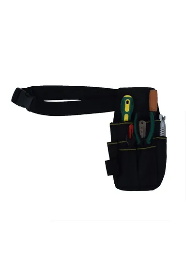 Tool Belt Pouch 600D Oxford Fabric with Waist Strap Multipurpose Repair Tool Organizer Bag (L25.5 x W12.5 x H3) cm