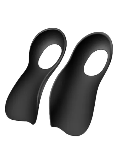 1 Pair TPR Flat Foot O-Shaped Legs Insole Arch Support Plantar Fasciitis Shoe Inserts - Black / Kid (28-34)