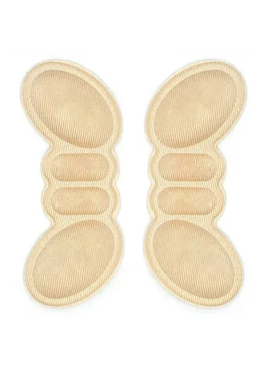 1 Pair 6mm Butterfly Shape Women Insoles for Shoes Adhesive Heels Pads Liner Protector Sticker, Smooth Type - Nude