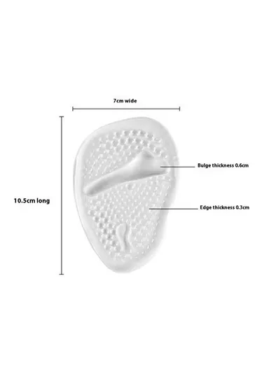 Breathable High Heels Forefoot Pads Anti-Slip Pain Relief Half Insoles Inserts - Transparent 