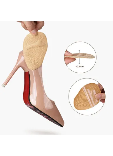 Breathable High Heels Forefoot Pads Anti-Slip Pain Relief Half Insoles Inserts - Transparent 