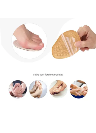Breathable High Heels Forefoot Pads Anti-Slip Pain Relief Half Insoles Inserts - Transparent 