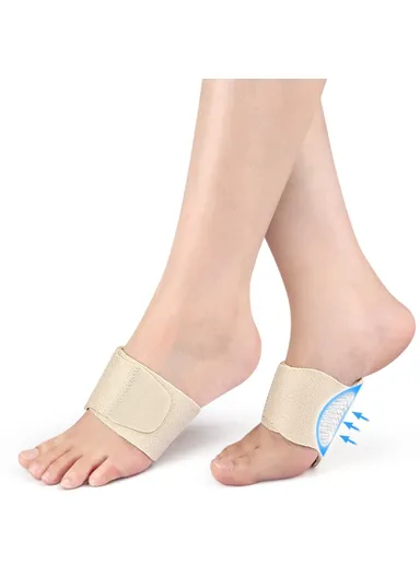 1 Pair Arch Support Insoles Orthopedic Foot Cushion Plantar Fasciitis Relief Adjustable Wrap - Skin Color