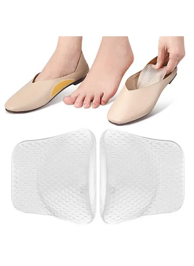 1 Pair Non-Slip Honeycomb Texture Transparent Arch Support Insoles for High Arches / Flat Feet 032 