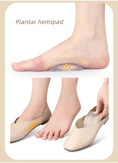1 Pair Honeycomb Arch Support Insoles Orthopedic Cushion For Flat Feet &amp; High Arches One Size - Apricot