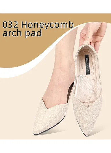 1 Pair Honeycomb Arch Support Insoles Orthopedic Cushion For Flat Feet &amp; High Arches One Size - Apricot