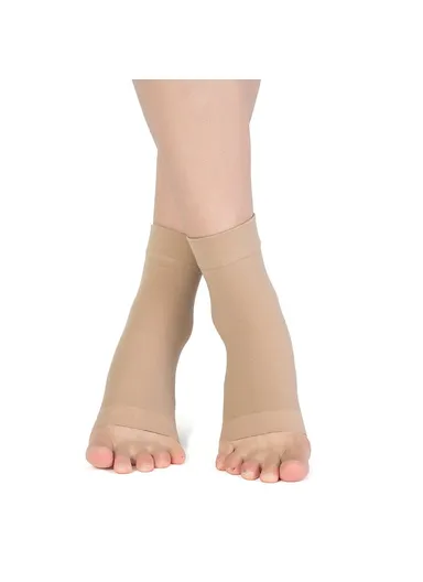 1 Pair Plantar Fasciitis Compression Socks Outdoor Sports Ankle Sleeve - Skin Color / M