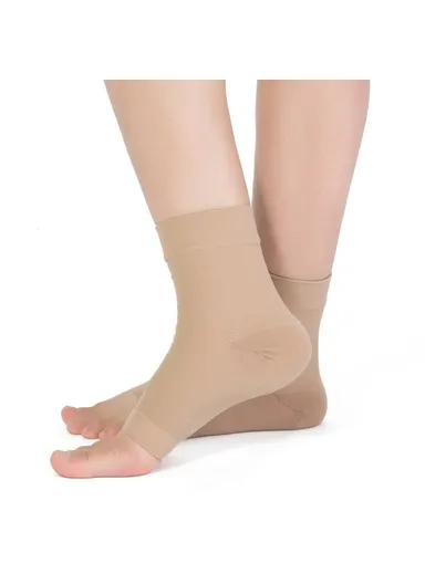 1 Pair Plantar Fasciitis Compression Socks Outdoor Sports Ankle Sleeve - Skin Color / S