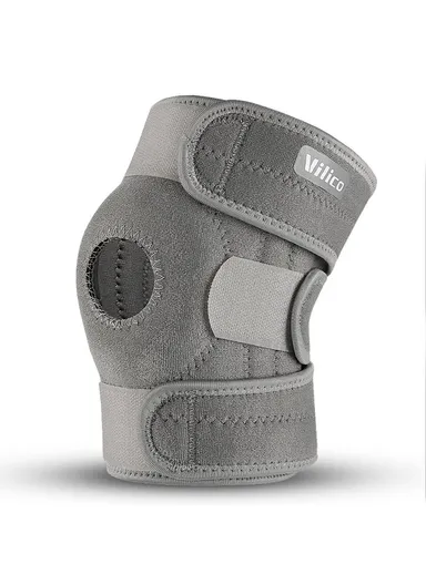Running Shock-Absorbed Knee Brace Anti-Slip Knee Support Compression Wrap AB069 - Grey