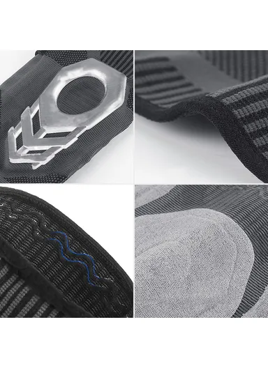 Athletics Knee Compression Sleeve Keep Warm Knee Support Knee Brace for Pain Relief, Fitness, Weightlifting, Hiking, Sports ABO06 - Black &amp; Grey/L