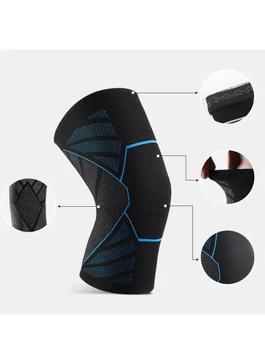 Knee Compression Sleeve, Non-slip Knee Support Brace, Breathable Protective Knee Pads for Joint Pain Relief AB031- Black &amp; White / XL