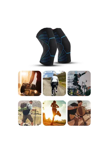 Knee Compression Sleeve, Non-slip Knee Support Brace, Breathable Protective Knee Pads for Joint Pain Relief AB031- Black &amp; White / XL