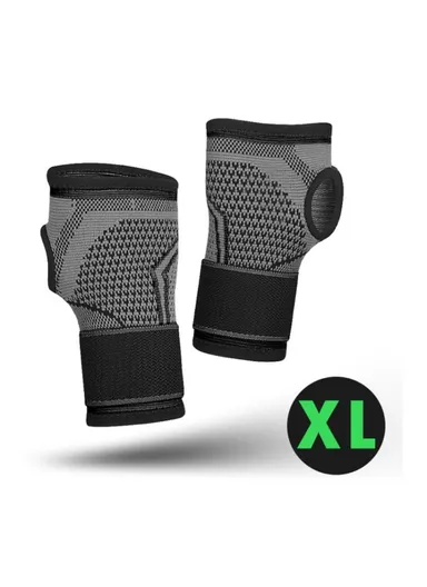 Wrist Sleeve for Carpal Tunnel Pain Relief Sweat-Absorbing Wrist Support AB034 - Black/1Pc/XL