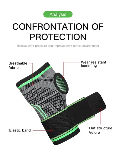 KYNCILOR AB034 Wrist Sleeve for Carpal Tunnel Pain Relief Sweat-Absorbing Wrist Support - Black/1Pc/L