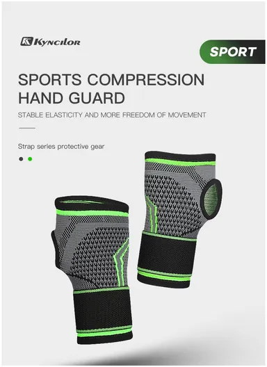 KYNCILOR AB034 Wrist Sleeve for Carpal Tunnel Pain Relief Sweat-Absorbing Wrist Support - Black/1Pc/L