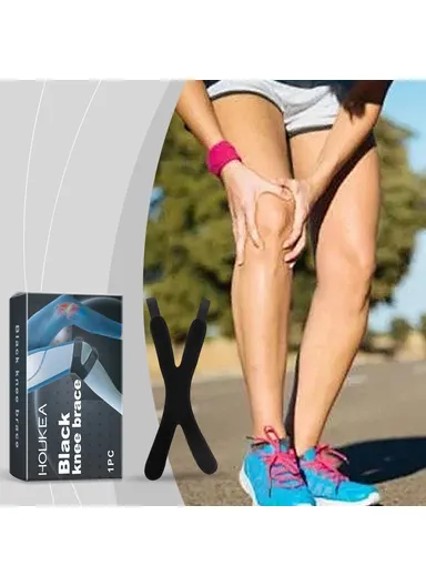 1Pc X Shape Knee Wrap Therapy Recovery Support Brace for Outdoor Sports J01-0106-01