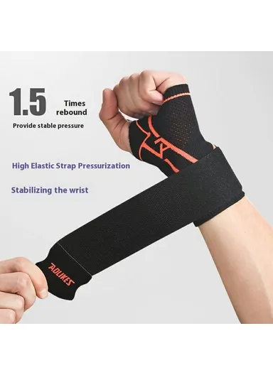 1Pc Breathable Wrist Support Brace for Badminton Fitness Extended Compression Wristband 8201 - Grey+White L