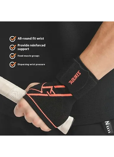 1Pc Breathable Wrist Support Brace for Badminton Fitness Extended Compression Wristband 8201 - Grey+White L