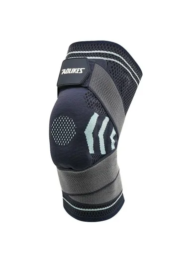 1Pc Basketball Knee Brace Silicone Padded Knee Support Running Knee Compression Sleeve 7731 - Navy Blue L