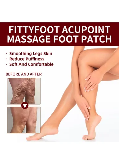 5 Pairs Acupoint Massage Foot Patch Relieve Venous Swelling Foot Care Pad XIA03-A005-5-RD1