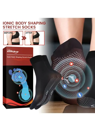 Ionic Body Shaping Stretch Socks Fatigue Relief Foot Care Socks SOA08-A087-1-BK1