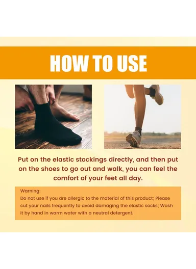 Ionic Body Shaping Stretch Socks Fatigue Relief Foot Care Socks SOA08-A087-1-BK1