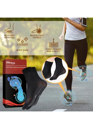 Ionic Body Shaping Stretch Socks Fatigue Relief Foot Care Socks SOA08-A087-1-BK1