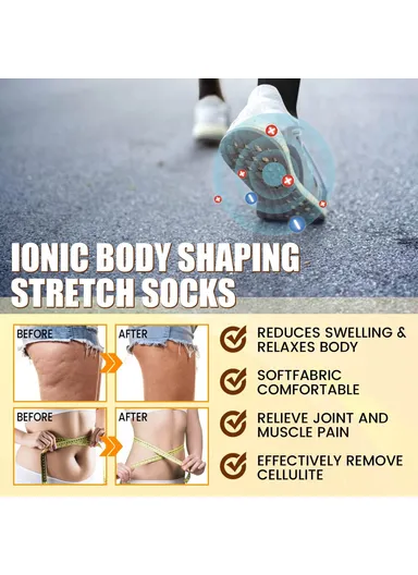Ionic Body Shaping Stretch Socks Fatigue Relief Foot Care Socks SOA08-A087-1-BK1