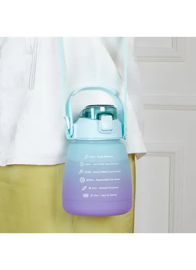 1300ML Large Water Bottle Drinking Cup with Straw (BPA-Free, NO FDA Certified) - Gradient Green