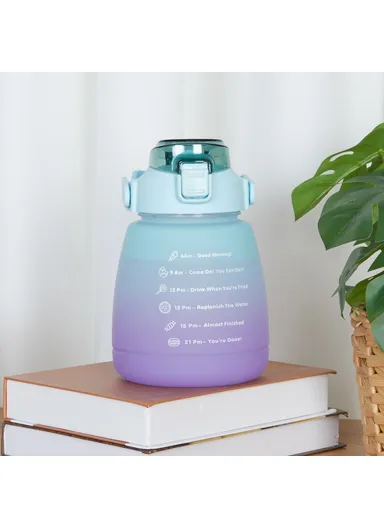 1300ML Large Water Bottle Drinking Cup with Straw (BPA-Free, NO FDA Certified) - Gradient Green