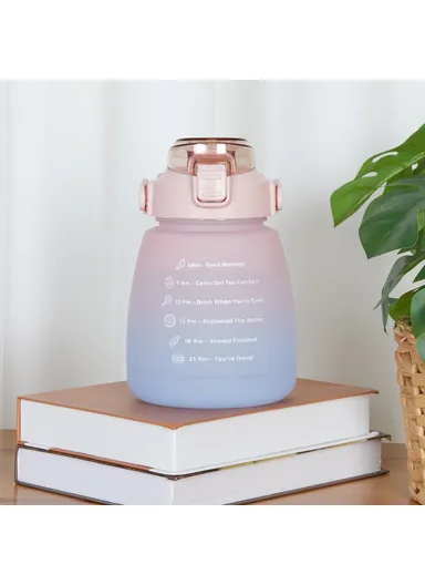 1300ML Large Water Bottle Drinking Cup with Straw (BPA-Free, NO FDA Certified) - Gradient Pink