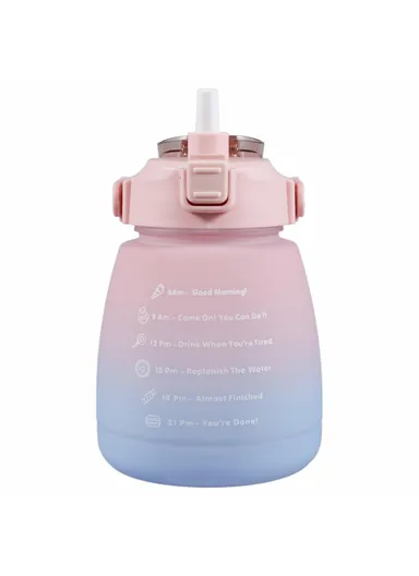 1300ML Large Water Bottle Drinking Cup with Straw (BPA-Free, NO FDA Certified) - Gradient Pink