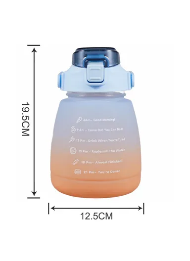 1300ML Large Water Bottle Drinking Cup with Straw (BPA-Free, NO FDA Certified) - Gradient Blue