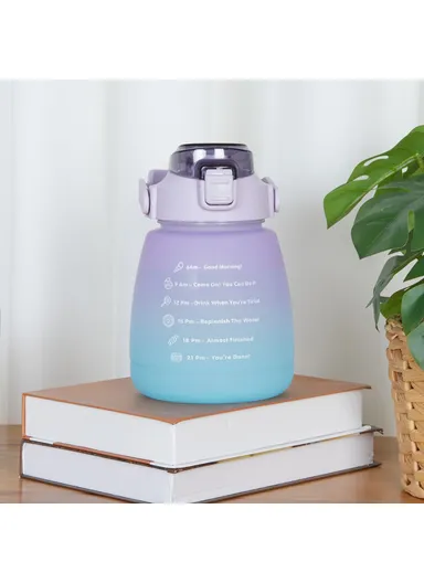 1300ML Large Water Bottle Drinking Cup with Straw (BPA-Free, NO FDA Certified) - Gradient Purple