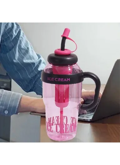 1200ml Water Bottles with Straw Tea Strainer PP &amp; Silicone Bottle for Gym Outdoor Activities (No FDA, BPA-Free) - Purple