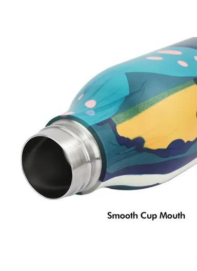 550ml Geometric Pattern 304 Stainless Steel Vacuum Insulated Water Bottle (D7.3 x H24)cm - Yellow