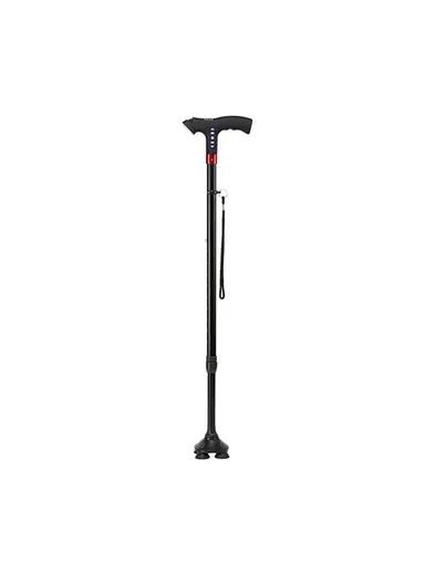Elderly Adjustable L-ED Walking Cane FM Radio MP3 Smart Safety Fall Alarm Walking Stick